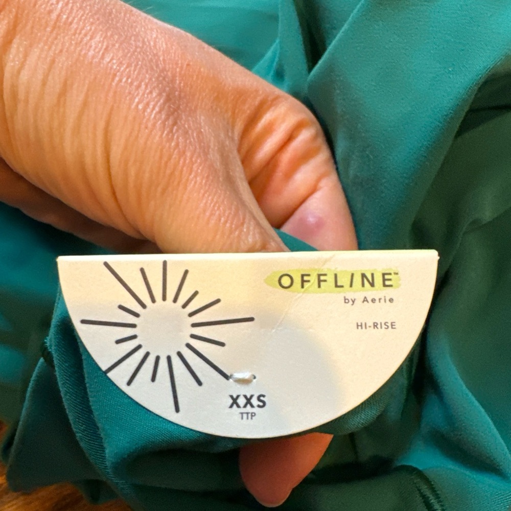 Aerie Offline Real Me Xtra bootcut leggings green XXS